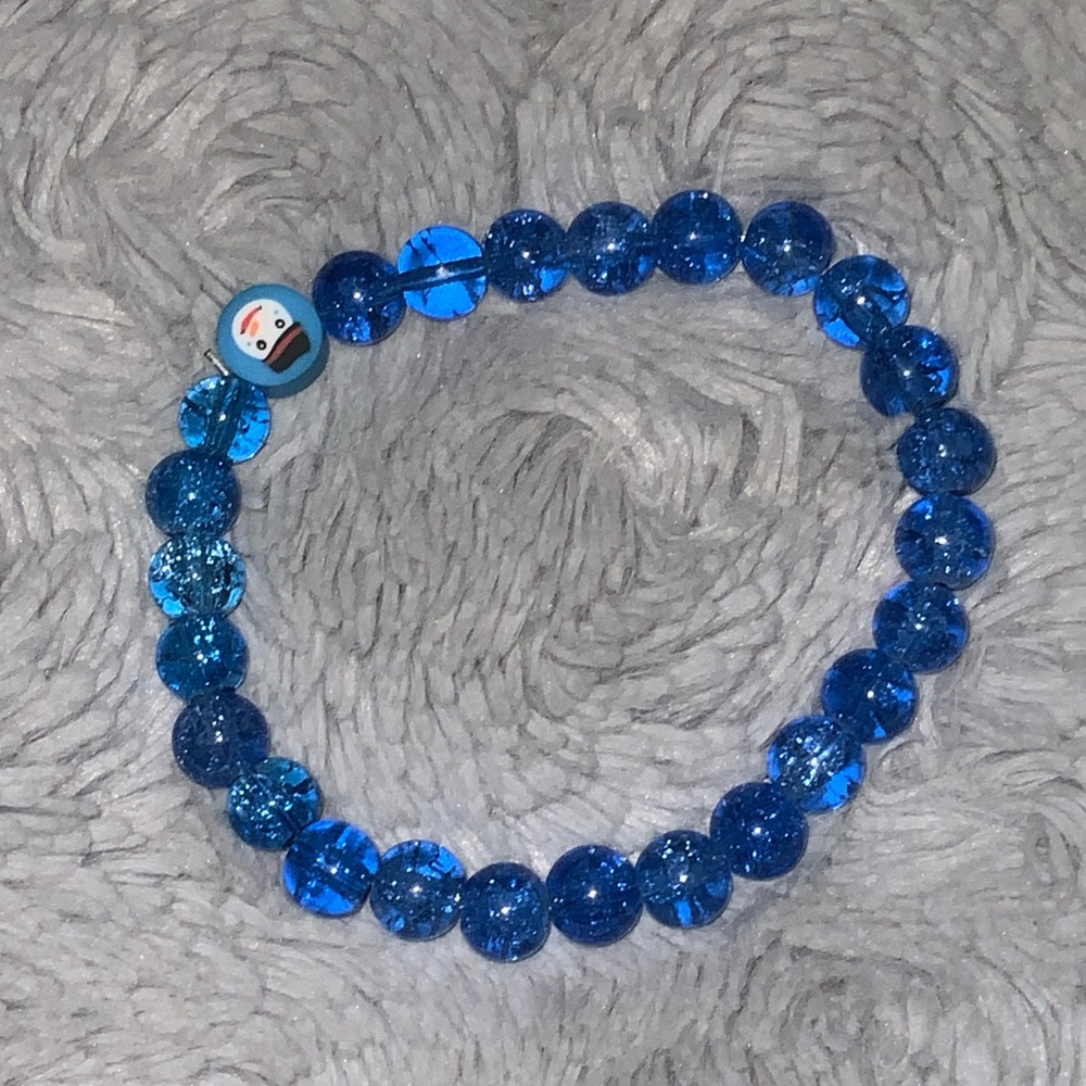 🌟Add-on🌟Blue Beaded Bracelet with Snowman Charm